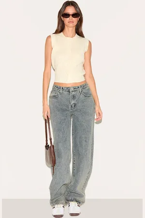 PRETTYLITTLETHING Vintage Mid Rise Straight Leg Jeans