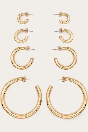 PRETTYLITTLETHING Gold Assorted Multipack Hoop Earrings