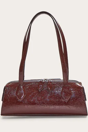 PRETTYLITTLETHING Textured Faux Leather Bowler Bag