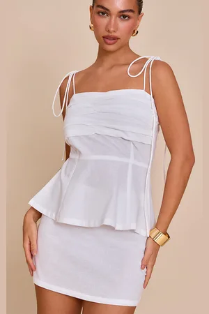 PRETTYLITTLETHING Ivory Mid Rise Mini Skirt