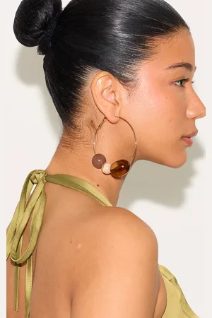 PRETTYLITTLETHING Beaded Large Hoop Earrings