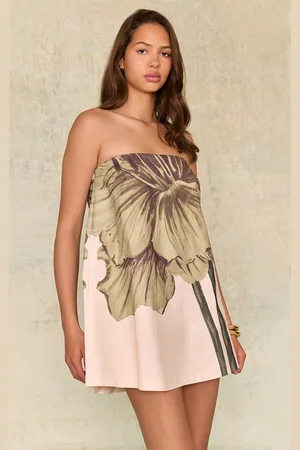 PRETTYLITTLETHING Floral Printed Bandeau A-line Dress