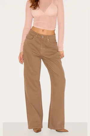 PRETTYLITTLETHING Mid Rise Wide Leg Jeans
