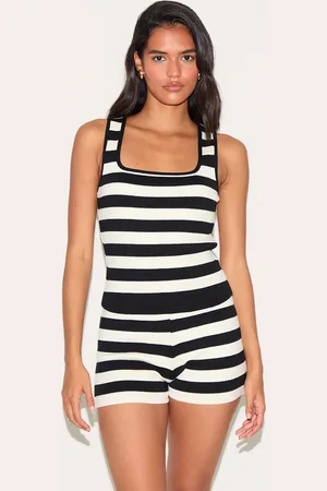 PRETTYLITTLETHING Stripe Knit Scoop Neck Tank Top