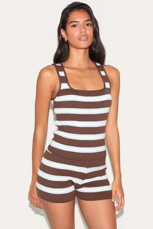 PRETTYLITTLETHING Stripe Knit Scoop Neck Tank Top