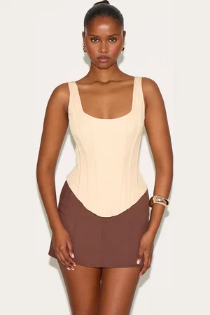 PRETTYLITTLETHING Boned Dip Hem Longline Corset