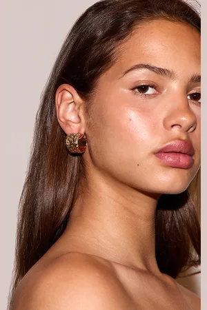 PRETTYLITTLETHING Gold Textured Swirl Small Hoop Earrings