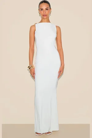 PRETTYLITTLETHING Petite Gold Trim Detail Maxi Dress