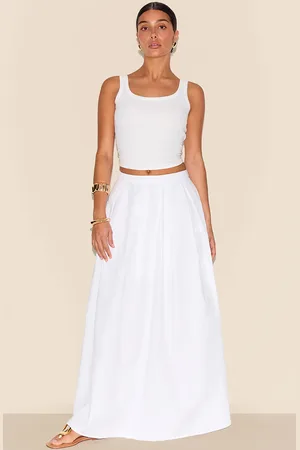 PRETTYLITTLETHING Petite Woven Zip Back Maxi Skirt