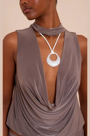 PRETTYLITTLETHING Abstract Pendant Cord Necklace