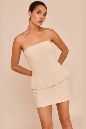 PRETTYLITTLETHING Petite Premium Linen Look A Line Mini Skirt