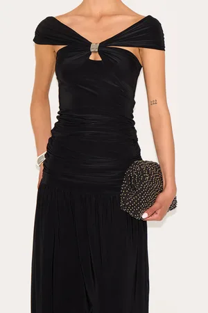PRETTYLITTLETHING Tall Double Layer Slinky Trim Detail Bardot Long Top