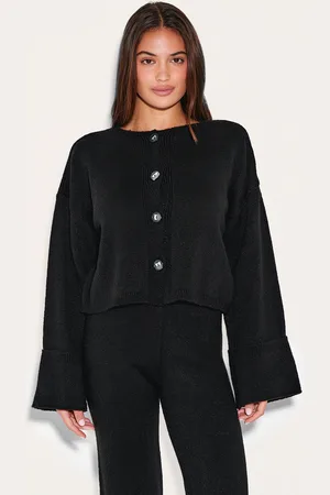 PRETTYLITTLETHING Turn Up Sleeve Knit Cardigan