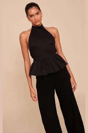 PRETTYLITTLETHING Cotton Highneck Backless Long Top