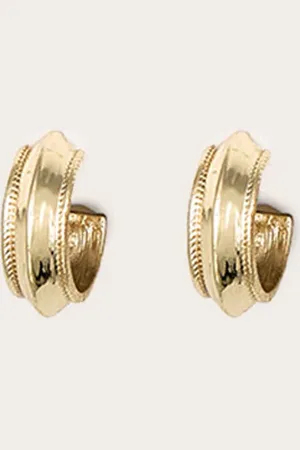 PRETTYLITTLETHING Gold Detail Chunky Hoop Earring