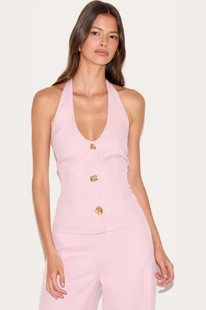 PRETTYLITTLETHING Trim Detail Textured Woven Waistcoat