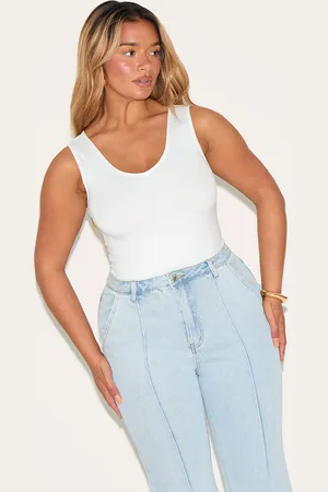 PRETTYLITTLETHING Shape Sculpted V Neck Sleeveless Bodysuit