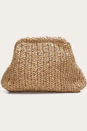 PRETTYLITTLETHING Slouchy Raffia Clutch