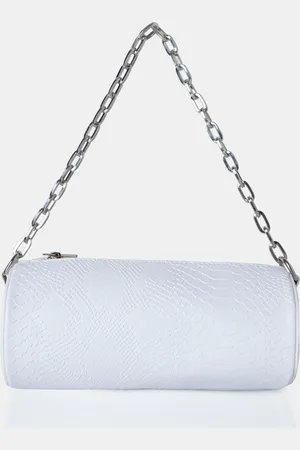 Public Desire The Claudia White Croc Shoulder Bag