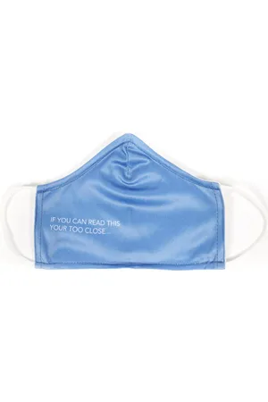 Public Desire Blue Too Close Slogan Fashion Face Mask