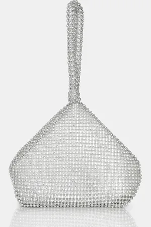 Public Desire The Lavender Silver Diamante Mini Pouch Party Bag