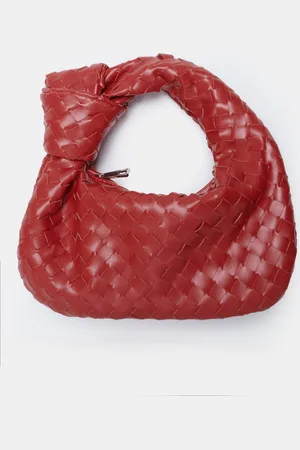 Public Desire The Blame Red Woven Pu Knot Detail Mini Pu Bag