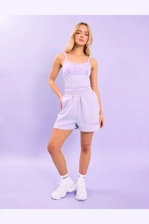 Public Desire Kaiia Logo Sweat Shorts Lilac