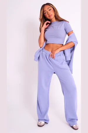 Public Desire Kaiia Logo Wide Joggers Ultra Violet