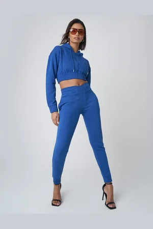 Public Desire Cinched High Waisted Joggers Cobalt Blue