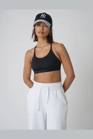 Public Desire Cross Over Back Detail Sports Bra Black