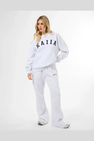 Public Desire Kaiia Wide Leg Sweat Pants In Grey Marl
