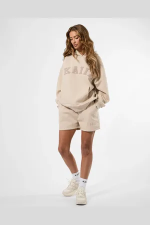 Public Desire Kaiia Logo Sweat Shorts Truffle