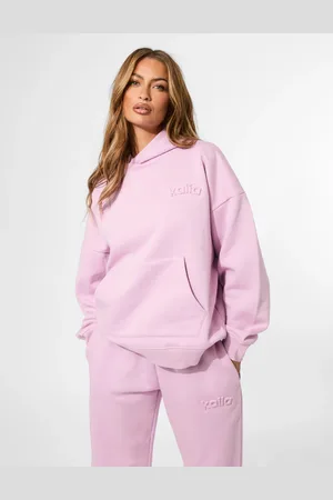 Public Desire Kaiia Embossed Logo Oversized Hoodie Parma Violet