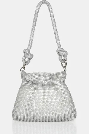 Public Desire The Lake Silver Diamante Mini Bag