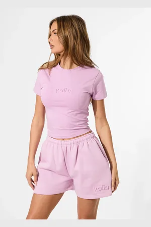 Public Desire Kaiia Embossed Logo Sweat Shorts Parma Violet