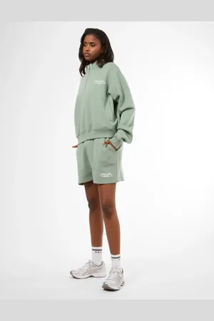 Public Desire Kaiia Running Club Logo Sweat Shorts Green Tea