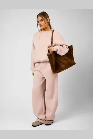 Public Desire Kaiia The Label Seam Detail Side Pocket Barrel Leg Joggers Pink Champagne