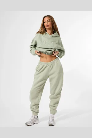 Public Desire Kaiia Logo Cuffed Joggers Sage Green