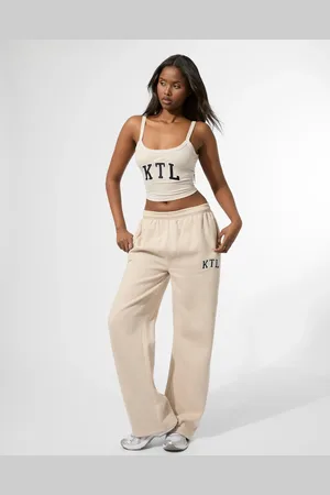 Public Desire Kaiia KTL Logo Wide Leg Joggers Truffle