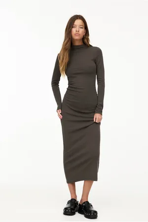 Pull&Bear Long Sleeve Midi Dress