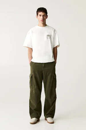 Pull&Bear Washed Cargo Baggy Trousers