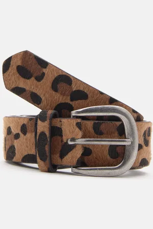 Pull&Bear Leopard Belt With A Metallic Buckle.