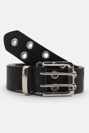 Pull&Bear Black Faux Leather Belt With Eyelets