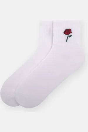 Pull&Bear Socks With Floral Embroidery