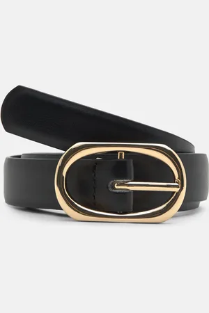 Pull&Bear Black Belt With Retro Buckle