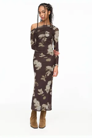 Pull&Bear Asymmetric Tulle Midi Dress