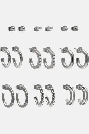 Pull&Bear Pack Of Shiny Hoop Earrings