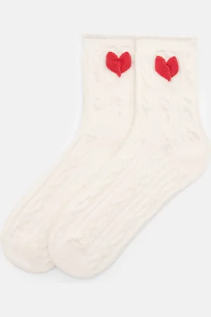 Pull&Bear Textured Heart Socks