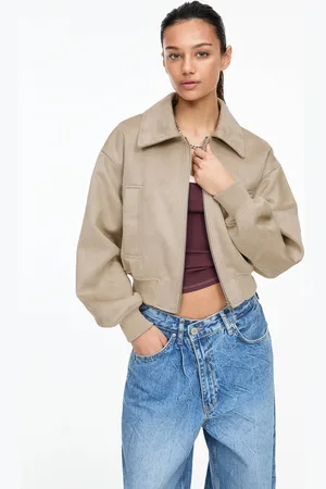 Pull&Bear Faux Suede Bomber Jacket