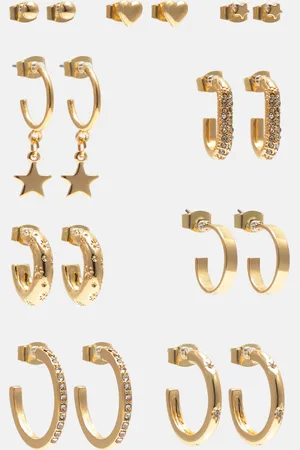 Pull&Bear Pack Of Shiny Hoop Earrings